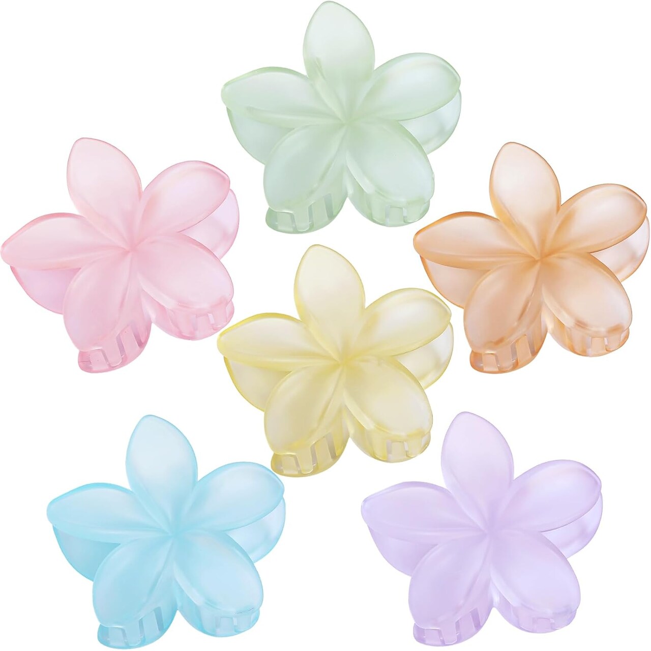 Hawaiian Flower Hair Clips for Women 6 Pack Flower Hair Claw Clips
